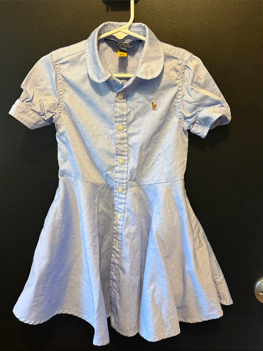Ralph Lauren Light Blue Polo Shirt Dress with Embroidered Pony